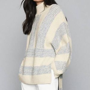 Reiss Astrid Oversized High Low Sweater Cotton S